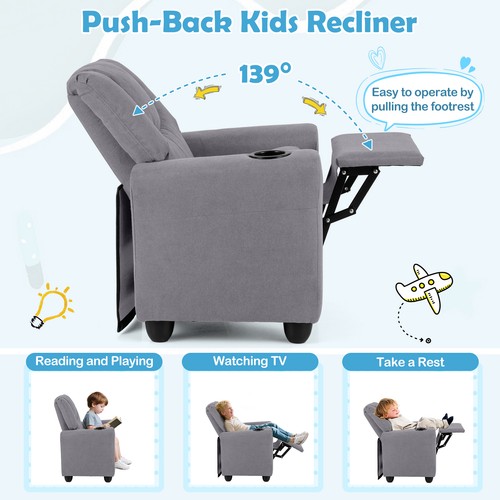 Kids recliner push back couch - kids,