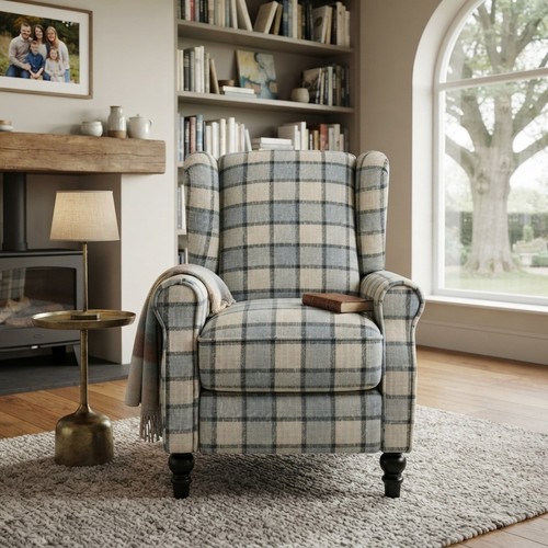 Ergonomic light blue recliner - light,